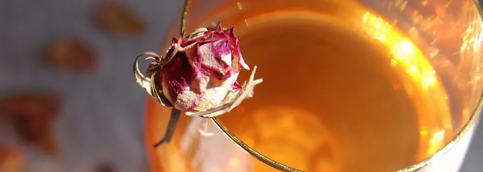 Tincture (Infusion): Brandy with Peaches and Rose Petals