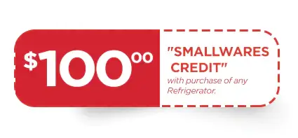 $100 Smallwares Credit with Purchase of Any Refrigerator