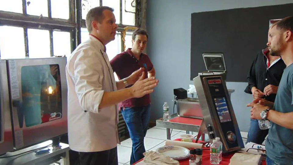 Professional kitchen equipment row