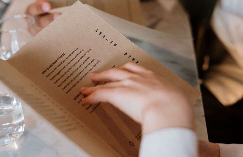 making a restaurant menu