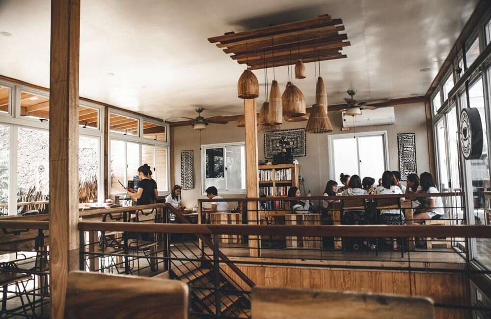 people eating at restaurants