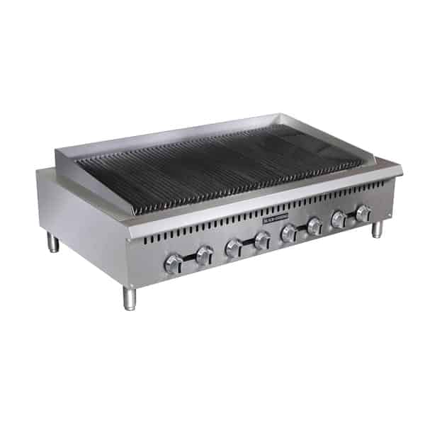 Admiral Craft Equipment Corp Admiral Craft BDCTC-48, 48-inch Black Diamond Gas Countertop Radiant Charbroiler with Manual Control, 160,000 BTU