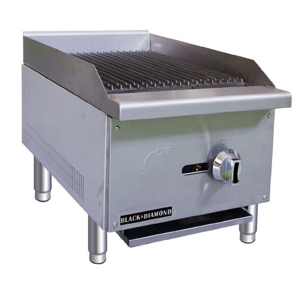 Admiral Craft Equipment Corp Admiral Craft BDECTC-16/NG, 16-inch Black Diamond Gas Countertop Radiant Charbroiler with Manual Control, 30,000 BTU