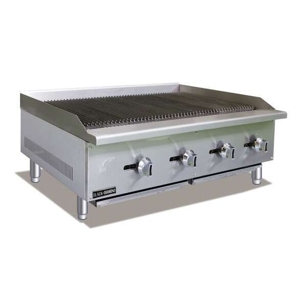 Admiral Craft Equipment Corp Admiral Craft BDECTG-48/NG, 48-inch Black Diamond Gas Countertop Griddle with Manual Controls, 120,000 BTU