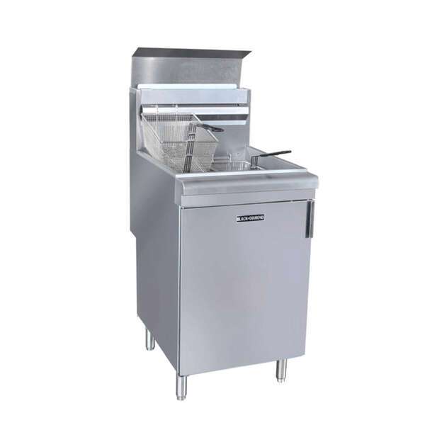 Admiral Craft Equipment Corp Admiral Craft BDGF-90, 40 Lb. Black Diamond Liquid Propane Stainless Steel Floor Fryer, 90,000 BTU