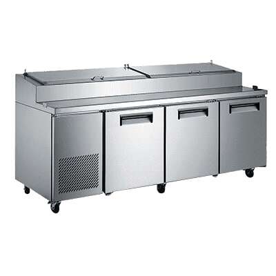 Admiral Craft Equipment Corp Admiral Craft USPZ-3D, 92-inch 3 Doors Stainless Steel Refrigerated Pizza Prep Table