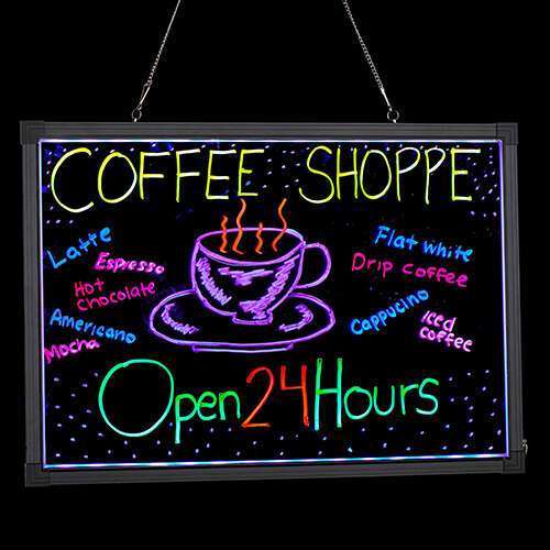 Alpine Industries 495-03 28x20-Inch Led Illuminated Hanging Message Writing Board, EA
