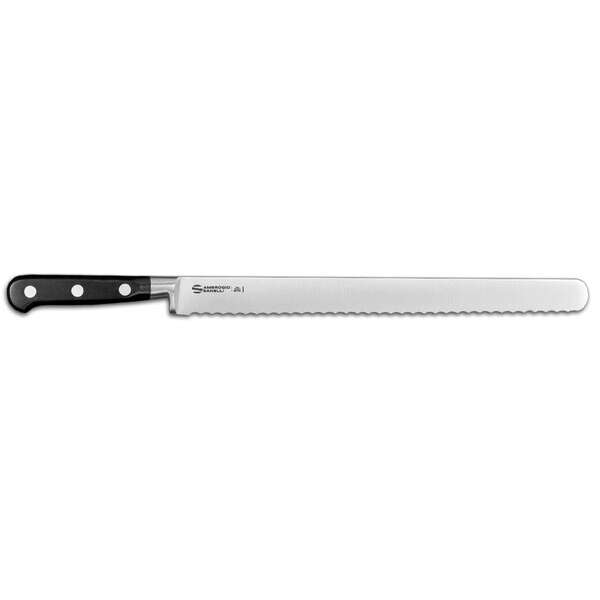 Ambrogio Sanelli C363030, 12-Inch Stainless Steel Serrated Edge Baker Knife with Black Handle