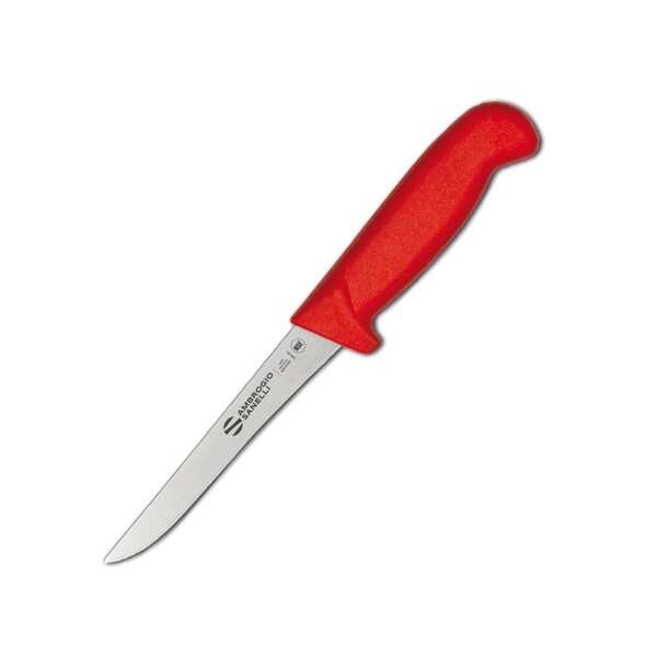 Ambrogio Sanelli S307.014R, 5.5-Inch Blade Stainless Steel Narrow Boning Knife, Red