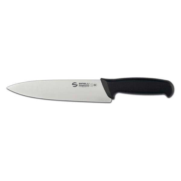 Ambrogio Sanelli S349.020, 8-Inch Blade Stainless Steel Chef Knife, Black