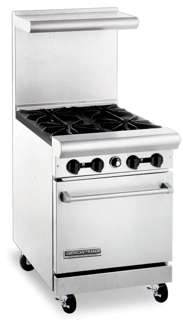 American Range AR-4, 24 inch Heavy Duty 4 Burner Gas Range, NSF