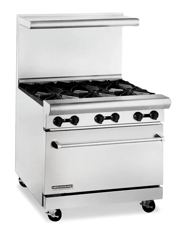 American Range AR-6, 36 inch Heavy Duty 6 Burner Gas Range, NSF