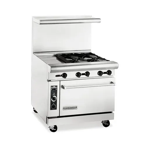 American Range AR12G-4B, 36 inch Heavy Duty 4 Burner & 12 inch Griddle Gas Range, NSF