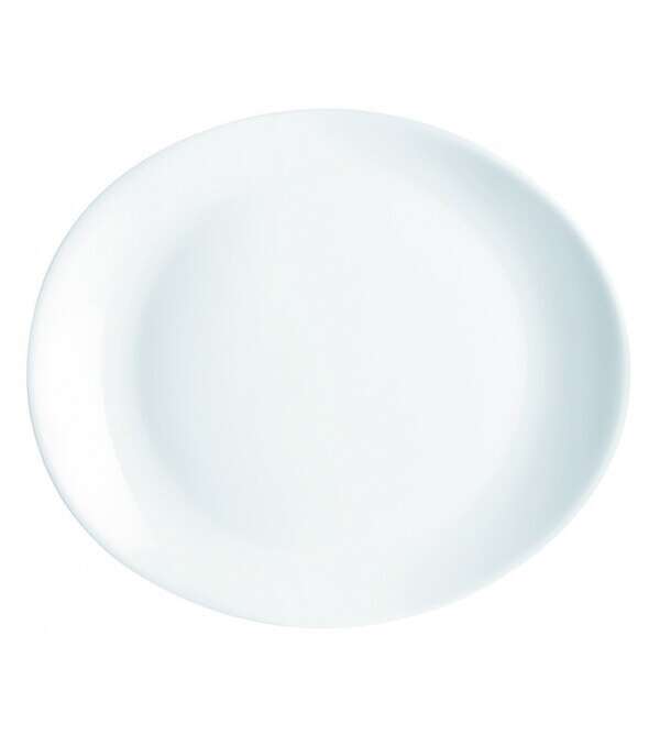 Arcoroc N9407ARC 11.75"x10" Evolutions Oval White Glass Steak Plate, 12/CS