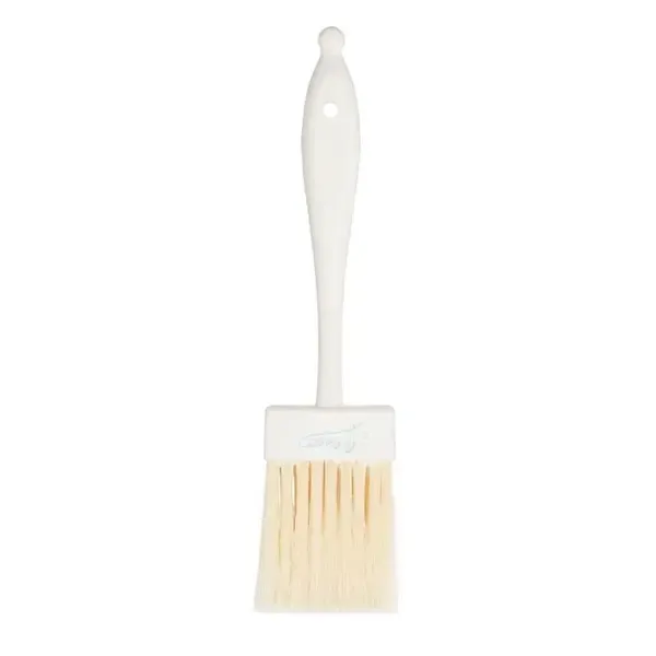 Ateco 1672, 2-Inch Wide Flat Pastry Brush, White Natural Bristles, Plastic Handle