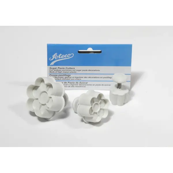Ateco 1957, 6-Petal Flower Sugar Paste Cutters, Set of 3