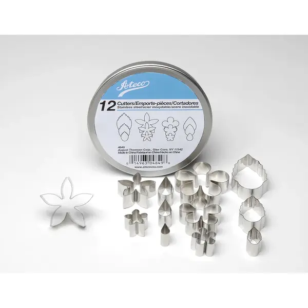 Ateco 4849, Flower & Leaf Cutters, Set of 12