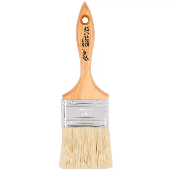 Ateco 60025, 2.5-Inch Wide Flat Pastry Brush, White Natural Bristles, Stainless Steel Ferrule