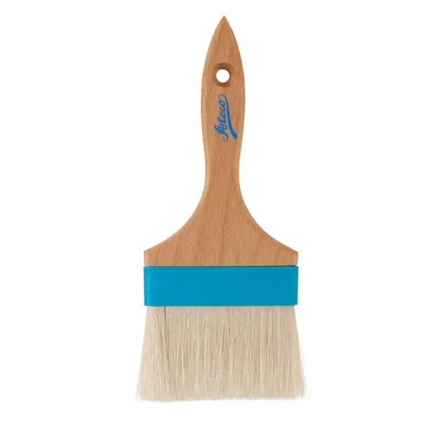 Ateco 60240, 4-Inch Wide Flat Pastry Brush, White Natural Bristles, Composite Ferrule