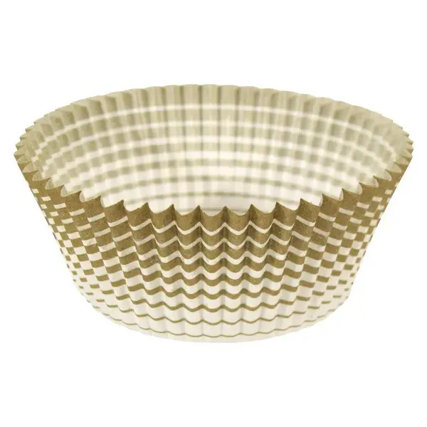 Ateco 6409, 1 x.75-Inch Gold Stripe Baking Cups, 200 per Box