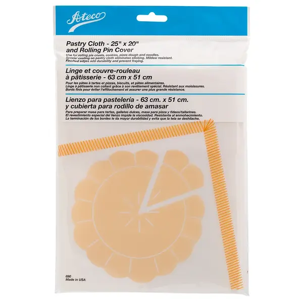 Ateco 690, 25 x 20-Inch Pastry Cloth and Rolling Pin Cover