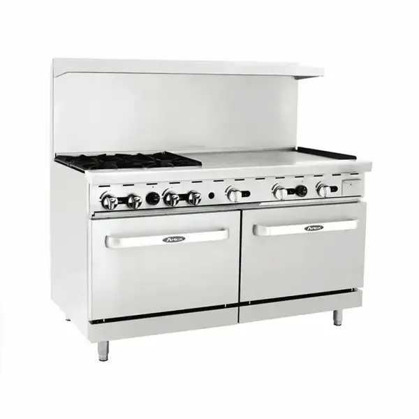 Atosa AGR-4B36GR, 60-Inch Gas Range with Four (4) Open Burners & 36-Inch Griddle