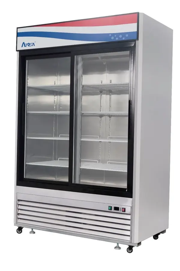 Atosa MCF8709GR Bottom Mount Two Sliding Glass-Door Refrigerator