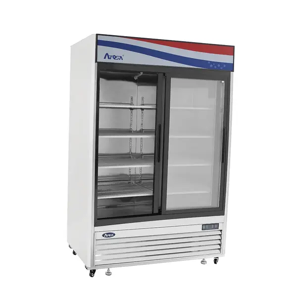 Atosa MCF8709GR Bottom Mount Two Sliding Glass-Door Refrigerator
