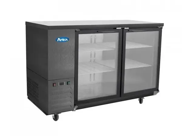 Atosa SBB48GGRAUS2 48-Inch Glass Door Back Bar Cooler, Black Exterior