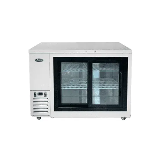 Atosa SBB48SGGRAUS1, 48-Inch Shallow Depth Back Bar Cooler with Glass Sliding Doors