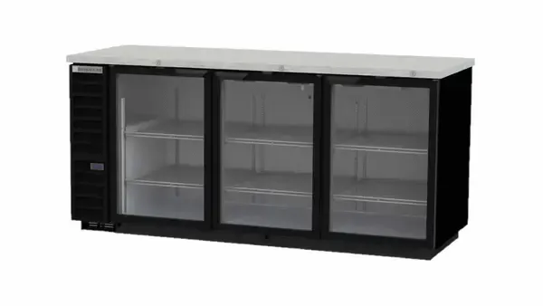Beverage Air BB78HC-1-G-B, Black 3 Glass Door Refrigerated Back Bar Storage Cabinet, 115 Volts