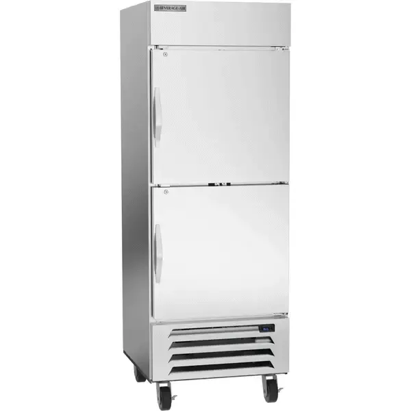 Beverage Air HBR27HC-1-HS, 30-Inch 25.88 cu. ft. Bottom Mounted 1 Section Solid Half Door Reach-In Refrigerator