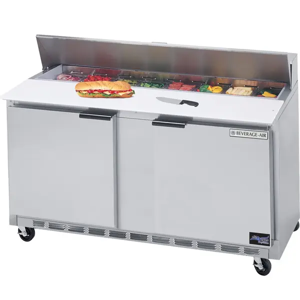 Beverage Air SPE60-08, 60-Inch Refrigerated Sandwich and Salad Prep Table, UL, cUL, UL-EPH, NSF