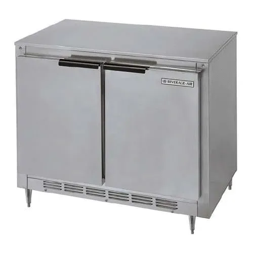 Beverage Air UCR34Y, 34-Inch Shallow-Depth Undercounter Refrigerator/Lowboy with 2 Solid Doors, UL, cUL, UL-EPH, NSF