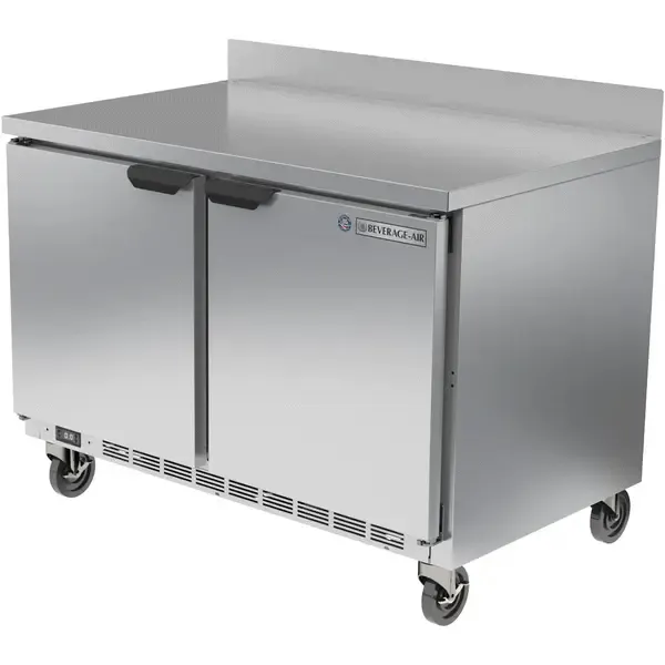 Beverage Air WTF48AHC, 48-Inch Worktop Two Door Freezer with Foamed-In Backsplash