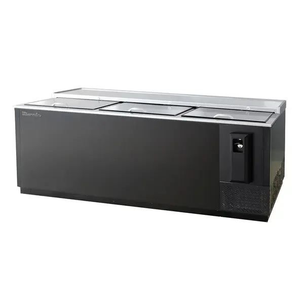 Blue Air BBC-80B-HC, 80-inch Black Horizontal Bottle Cooler with Sliding Top Lid, 26 Cu. Ft.