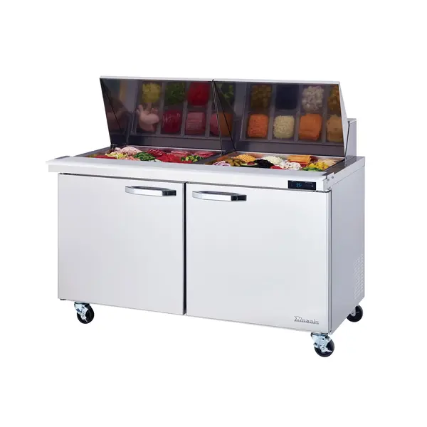 Blue Air BLMT60-HC, 60-inch 2 Swing Doors Refrigerated Mega Top Sandwich Prep Table, 16.5 Cu. Ft.