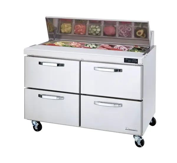 Blue Air BLPT48-D4-HC, 48-inch 4 Drawers Refrigerated Sandwich Prep Table, 13.1 Cu. Ft.