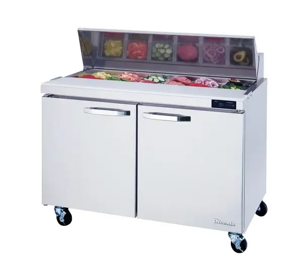 Blue Air BLPT48-HC, 48-inch 2 Swing Doors Refrigerated Sandwich Prep Table, 13 Cu. Ft.