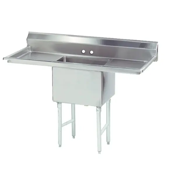 Blue Air BS1-18-12-2D, 18x18-inch 1-Compartment Stainless Steel Sink with Left and Right Drainboards