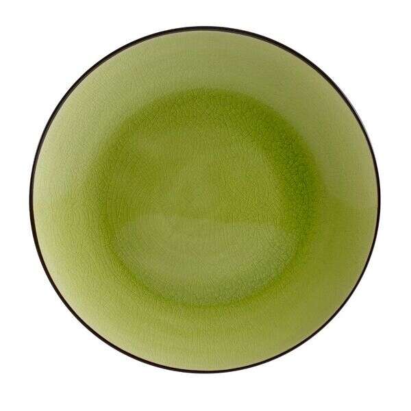 C.A.C. 666-21-G, 12-Inch Green Non-Glare Glaze Stoneware Coupe Plate, DZ