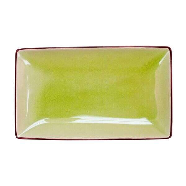 C.A.C. 666-33-G, 5-Inch Rectangular Non-Glare Glaze Green Platter, 3 DZ/CS