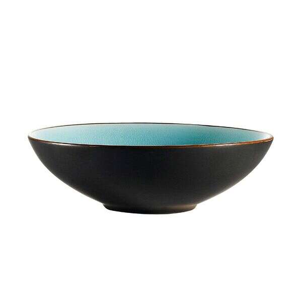 C.A.C. 666-39-BLU, 40 Oz 9-Inch Non-Glare Glaze Blue Soup/Salad Bowl, DZ