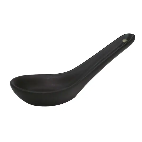 C.A.C. 666-40-BLK, 5.5-Inch Non-Glare Glaze Black Soup Spoon, 6 DZ/CS