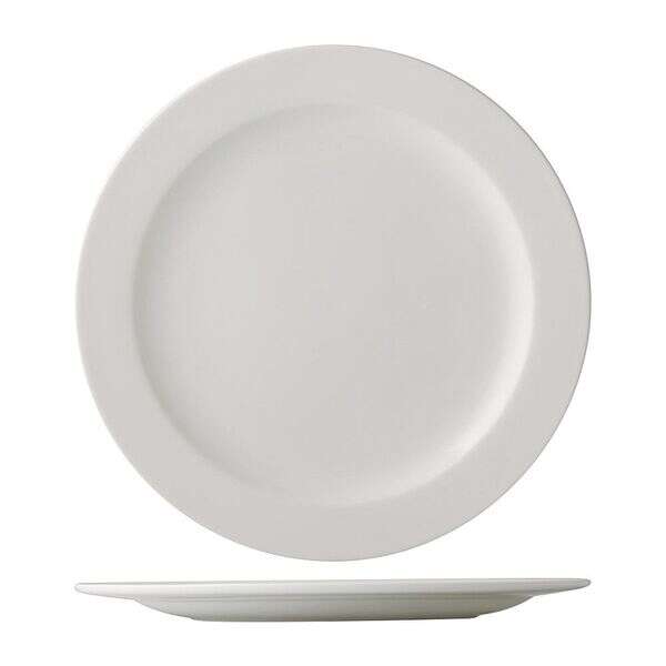 C.A.C. ALP-22, 8.25-Inch White Porcelain Plate with Medium Rim, 3 DZ/CS