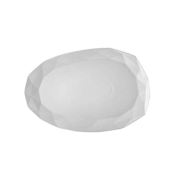 C.A.C. ART-13, 12x8x0.87-Inch White Porcelain Art Deco Platter, DZ
