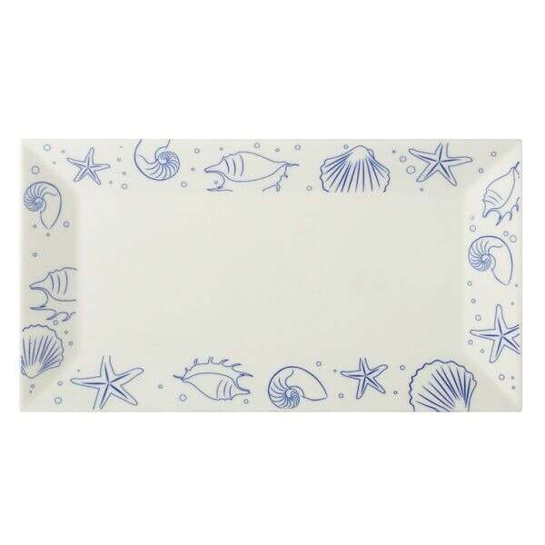 C.A.C. ATC-RT51-AW, 14.5-Inch Atlantic Seashell Porcelain Platter, DZ