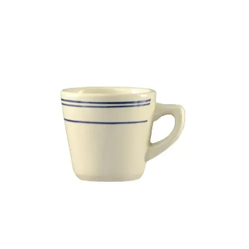 C.A.C. BLU-1, 7 Oz 3.5-Inch White Stoneware Tall Cup , 3 DZ/CS