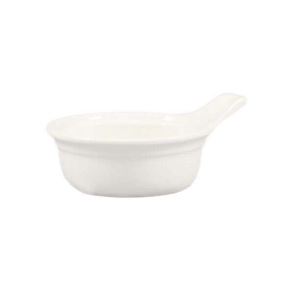 C.A.C. CAS-9, 10 Oz 6 3/8-Inch Bone White Stoneware Casserole with Handle, 3 DZ/CS