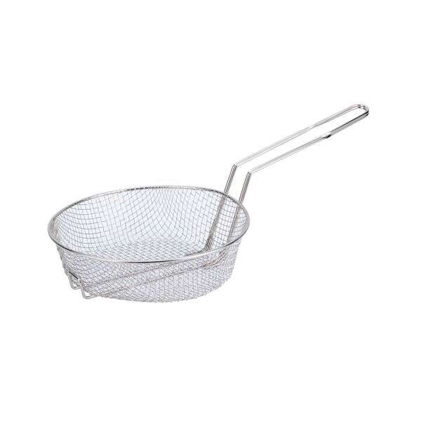 C.A.C. CBKR-10M, 10-inch Nickel-Plated Metal Round Culinary Basket Medium Mesh